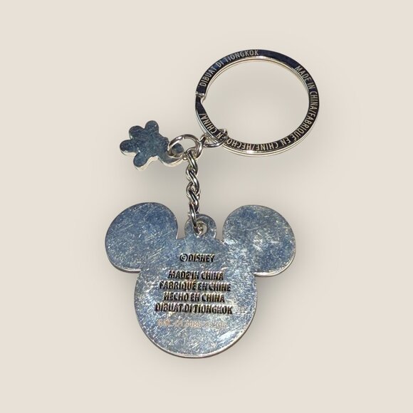 Disney Mickey Mouse Metal Keychain Keyring With Hand Glove Charm - Picture 2 of 2